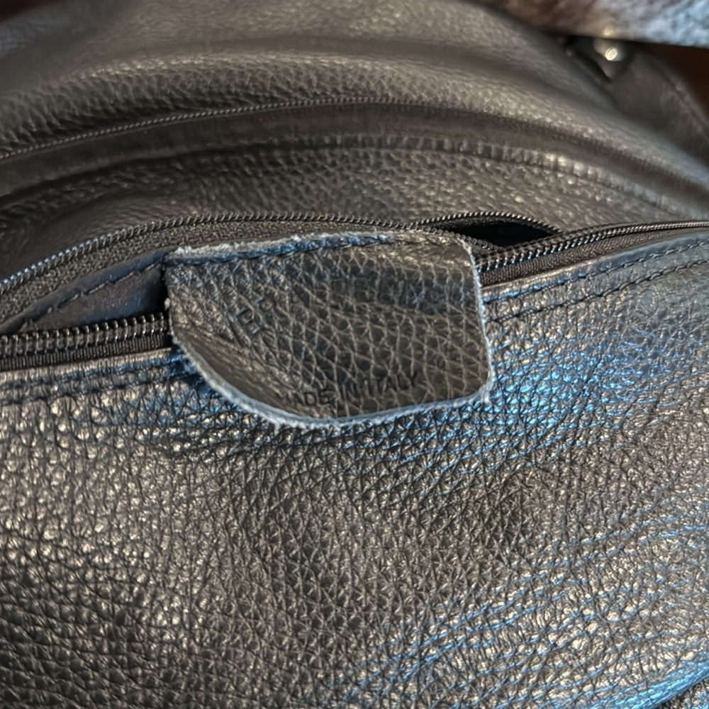 Vera Pelle Black Leather Shoulder Bag - Picture 2 of 5
